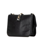 ヴァレンチノ ロックスタッズ チェーン ショルダーバッグ ブラック レザー レディース Valentino 【中古】